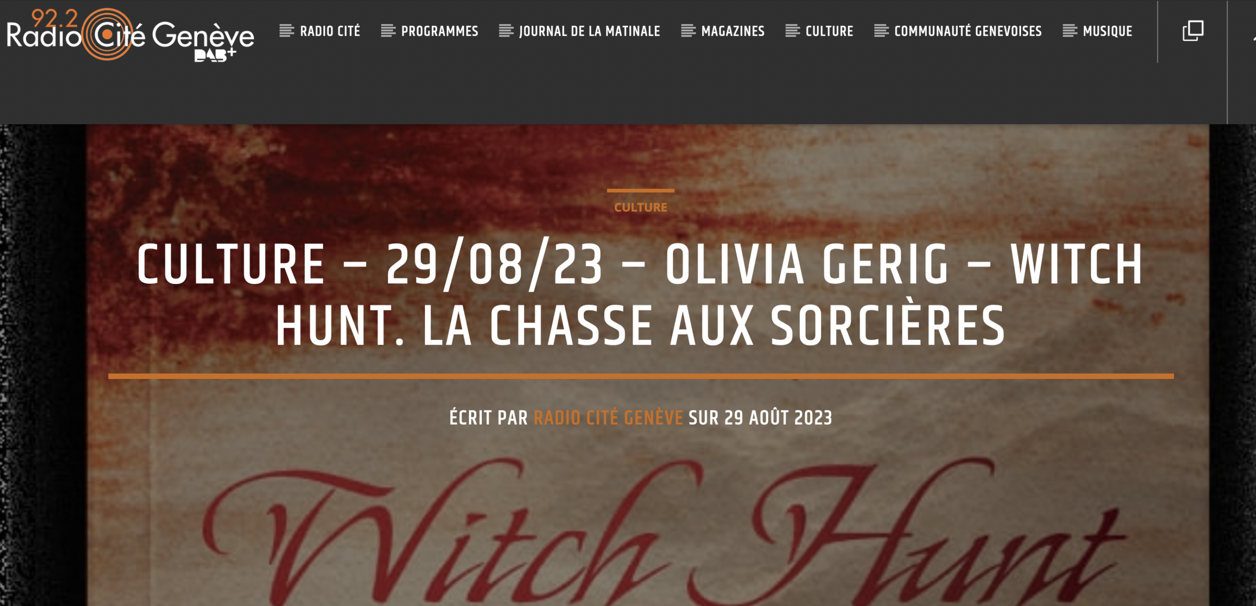 Radio Cité Genève_WitchHunt 29.08