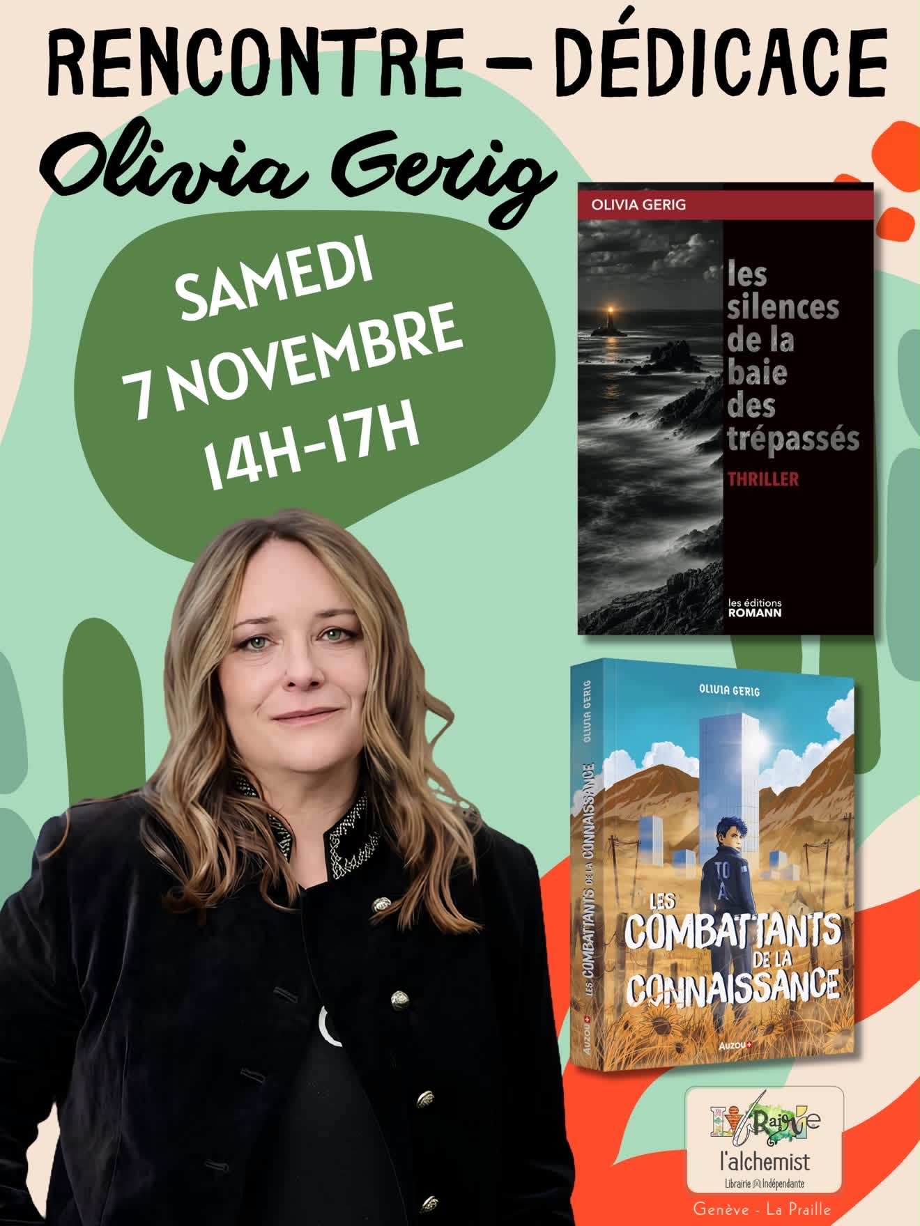 Rencontre et dédicaces à la librairie L’Alchemist — Samedi 7 novembre de 14h à 17h